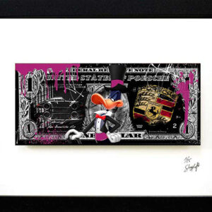 SKYYLOFT Bilder - Duffy Duck Porsche Dollar - Bild mit Museumsglas und Bilderrah...