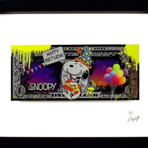 SKYYLOFT Bilder - Happy Birthday Snoopy Dollar - Bild mit Museumsglas und Bilder...