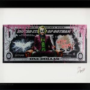 SKYYLOFT Bilder - JOKER GOTHAM Dollar - Bild mit Museumsglas und Bilderrahmen