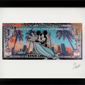 SKYYLOFT Bilder - MIAMI BEACH 2.0 Dollar - Bild mit Museumsglas und Bilderrahmen...