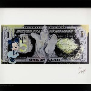 SKYYLOFT Bilder - Minnie Monroe Dollar - Bild mit Museumsglas und Bilderrahmen  ...