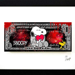 SKYYLOFT Bilder - Snoopy Love - Dollar - Bild mit Museumsglas und Bilderrahmen