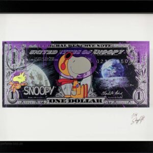 SKYYLOFT Bilder - Space Snoopy - Dollar - Bild mit Museumsglas und Bilderrahmen ...