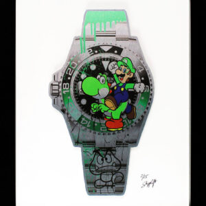 SKYYLOFT Bilder  - Luigi und Yoshi Mini Watch - Bild mit Museumsglas und Bilderr...