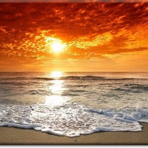 Sonnenuntergang am Meer stimmungsvolles Meeresbild-80 x 120 cm