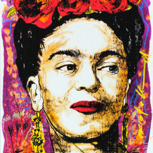 Thomas Jankowski - FRIDA KAHLO - Version violett- MINI - Original Mischtechnik (...