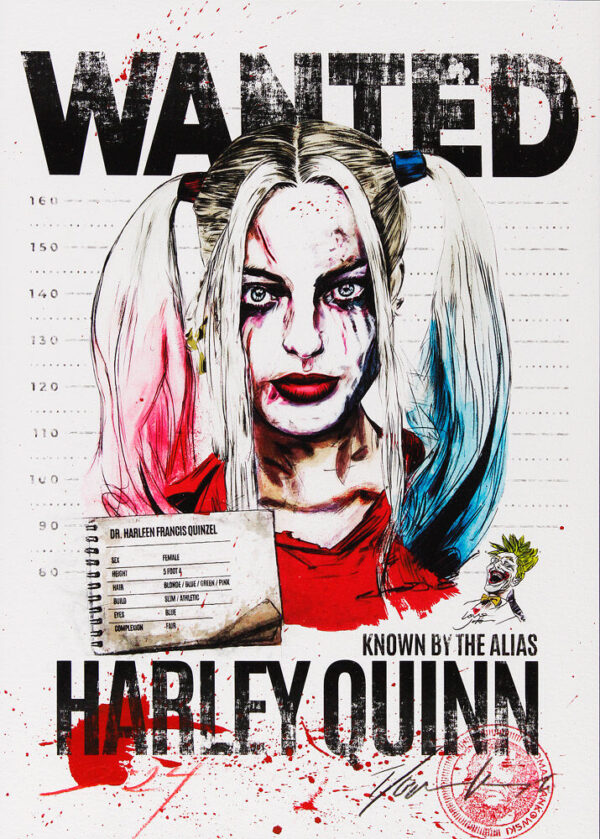 Thomas Jankowski - HARLEY QUINN - WANTED -  Version mini - Original Mischtechnik...