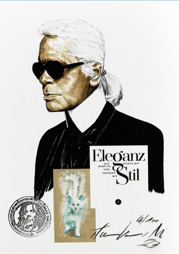 Thomas Jankowski - KARL LAGERFELD Version mini - Original Mischtechnik (Unikat) ...