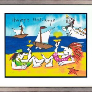 Udo Lindenberg Bilder - HAPPY HOLIDAYS - Original Grafik handsigniert