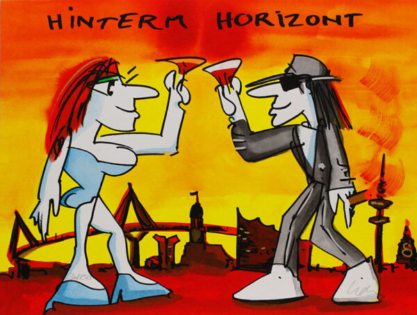 Udo Lindenberg Bilder - HINTERM HORIZONT - original Grafik handsigniert