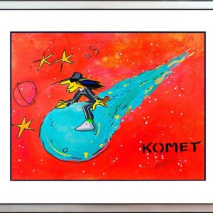 Udo Lindenberg Bilder - KOMET - Red Edition - Original Grafik handsigniert