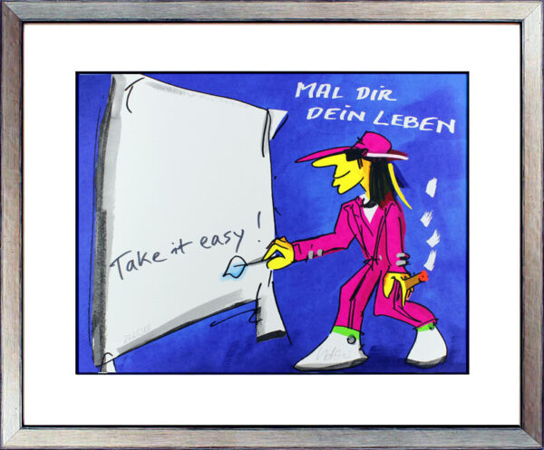 Udo Lindenberg - MAL DIR DEIN LEBEN - TAKE IT EASY - Unikat durch HANDBESCHRIFTU...