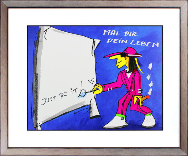 Udo Lindenberg Bilder - MAL DIR DEIN LEBEN - JUST DO IT - Unikat durch HANDBESCH...
