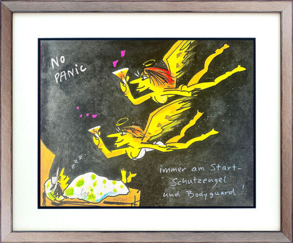 Udo Lindenberg Bilder - NO PANIC - SCHUTZENGEL - Original Grafik handsigniert