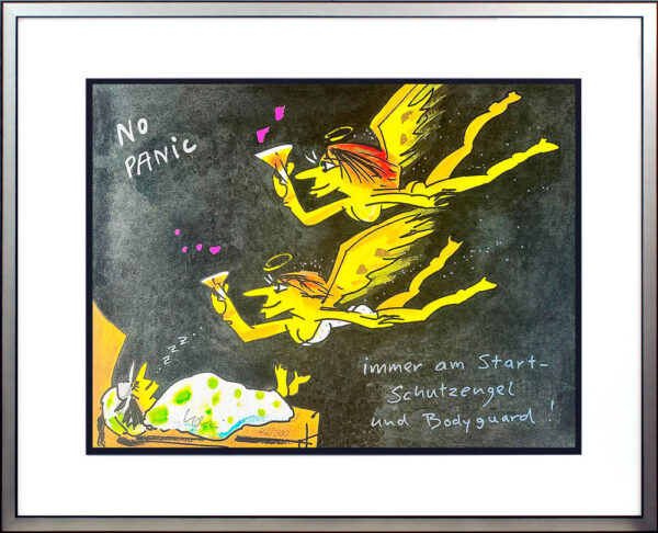Udo Lindenberg Bilder - NO PANIC - SCHUTZENGEL - Original Grafik handsigniert