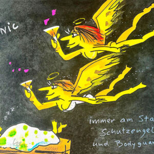 Udo Lindenberg Bilder - NO PANIC - SCHUTZENGEL - Original Grafik handsigniert