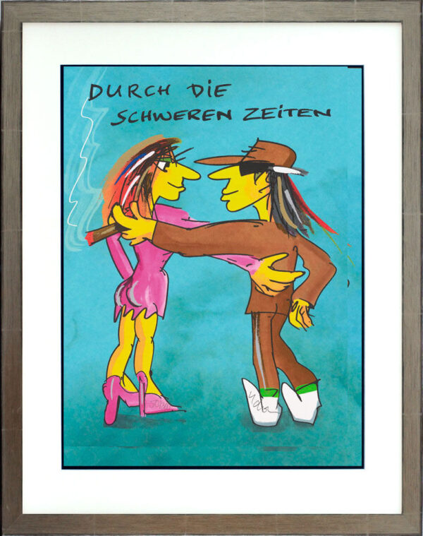 Udo Lindenberg Bilder  - DURCH DIE SCHWEREN ZEITEN - Original Grafik handsignier...