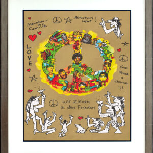 Udo Lindenberg Bilder  - PEACE - Wir ziehen in den Frieden - Original Grafik han...