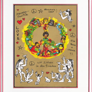 Udo Lindenberg Bilder  - PEACE - Wir ziehen in den Frieden - Original Grafik han...
