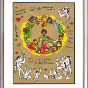 Udo Lindenberg Bilder  - PEACE - Wir ziehen in den Frieden - Original Grafik han...