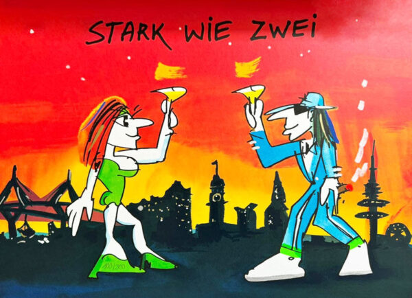 Udo Lindenberg Bilder - STARK WIE ZWEI - Hamburg City  - original Grafik