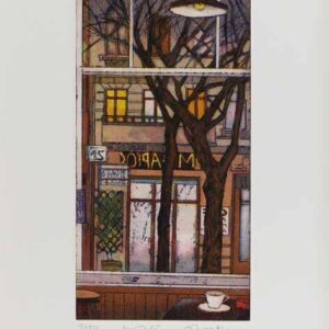 Jutta Votteler - Im Café - Original Farb-Radierung - limitiert und handsigniert