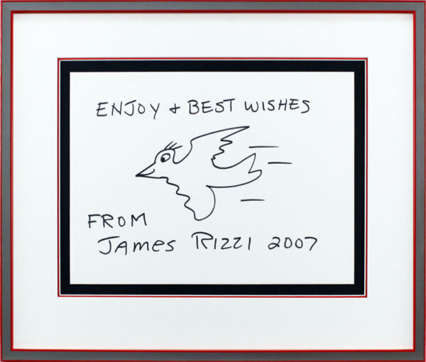 James Rizzi - RIZZI BIRD - original Autogramm mit Zeichnung - UNIKAT