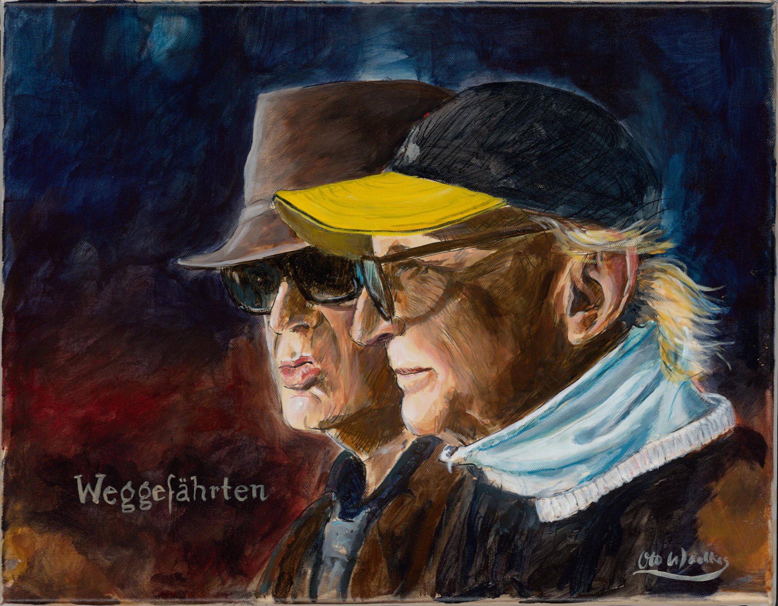 Otto Waalkes Bilder - WEGGEFÄHRTEN VI - original Pigmentgrafik auf Leinwand