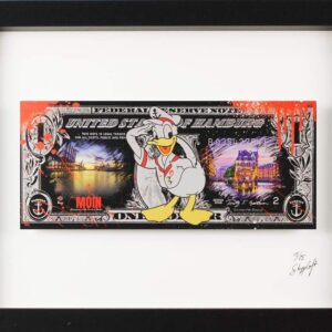 SKYYLOFT - Donald Duck - Hamburg Dollar - Bild mit Museumsglas und Bilderrahmen