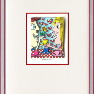 James Rizzi - A Cup of LOVE  - Original 3D Bild drucksigniert