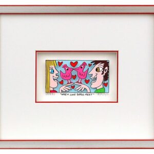 James Rizzi WHEN LOVE BIRDS MEET - 3D Bild drucksigniert