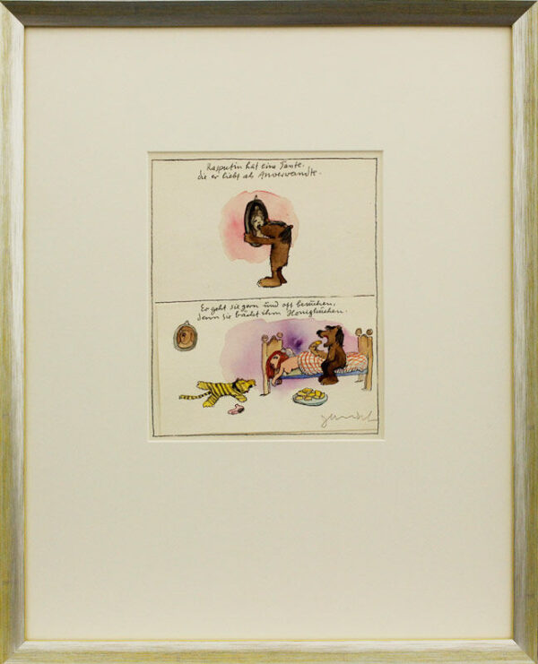 Janosch - RASPUTIN HAT EINE TANTE - original Aquarell handsigniert