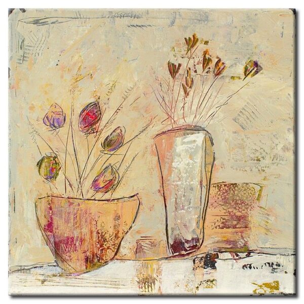 Karin Melé " LES SALUTATIONS DES FLEURS "-50 x 50 cm