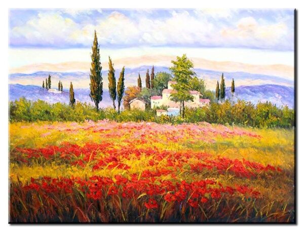 Totti Moreno - Mohnwiese in der Toskana-90 x 120 cm