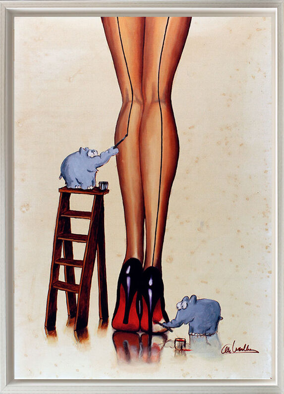 Otto Waalkes - AUF DEM STRICH II - ORIGINAL PIGMENTGRAFIK AUF LEINWAND im Schatt...
