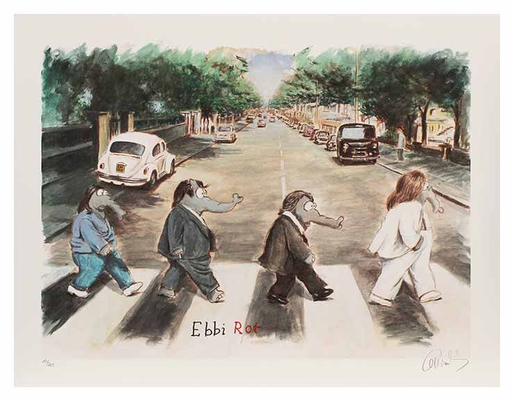 Otto Waalkes - EBBI ROT - Original Grafik auf Büttenpapier