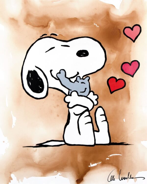 Otto Waalkes - FRIENDSHIP FOREVER - SNOOPY UND OTTIFANT - ORIGINAL Pigmentgrafik...