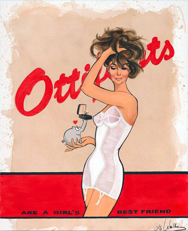 1 Otto Waalkes Bilder - GIRL'S BEST FRIEND - Original Leinwand-Pigmentgrafik han...