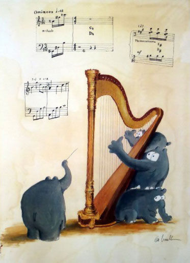 Otto Waalkes - HARPO'S THEME - Original Grafik auf Büttenpapier