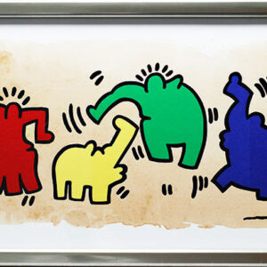 Otto Waalkes - HOMMAGE AN KEITH HARING - Original Grafik auf Büttenpapier