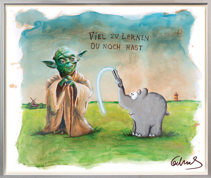 Otto Waalkes - VIEL ZU LERNEN DU NOCH HAST VII - Original Pigmentgrafik auf Lein...
