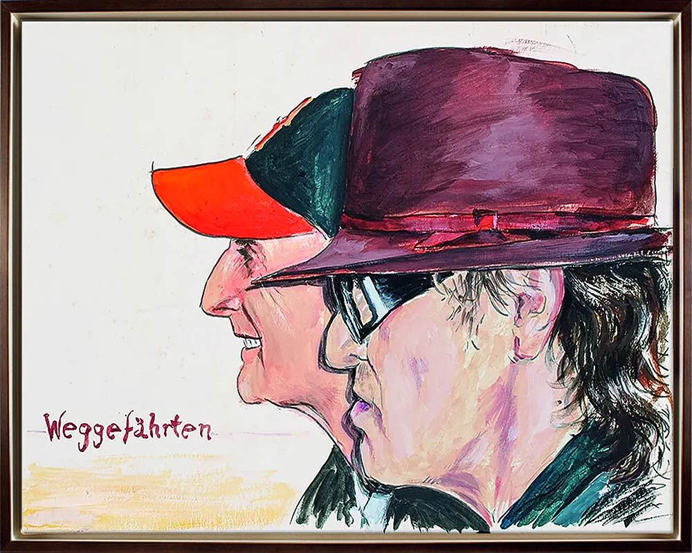 Otto Waalkes Bilder - WEGGEFÄHRTEN - Original Pigmentgrafik auf Leinwand