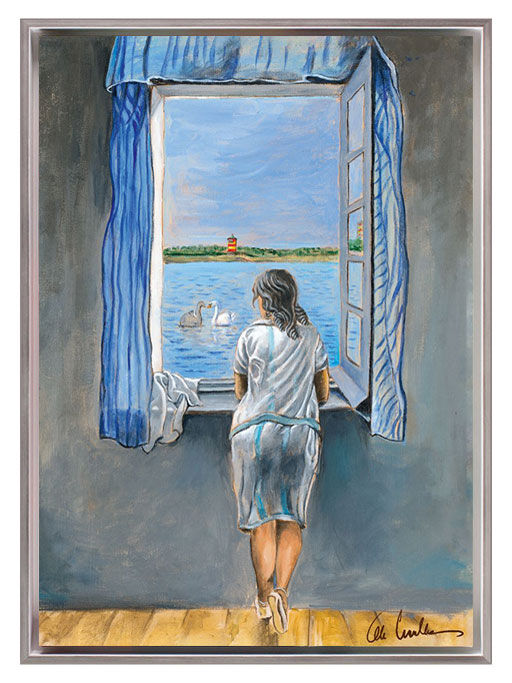 Otto Waalkes - ZIMMER MIT AUSBLICK - ORIGINAL PIGMENTGRAFIK AUF LEINWAND