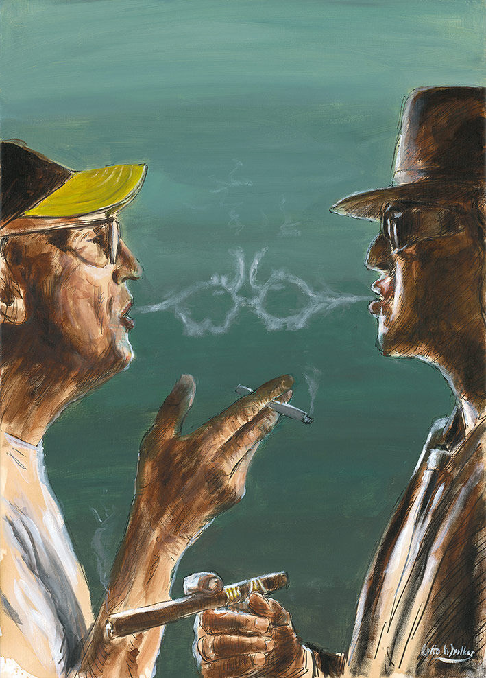 Otto Waalkes - EXPERTENGESPRÄCHE - Original Pigmentgrafik auf Leinwand