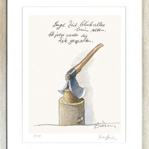 Peter Bauer - Lange Zeit - original Pigmentgrafik handsigniert