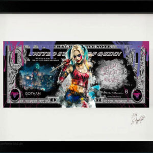 SKYYLOFT Bilder - HARLEY QUINN Dollar - Bild mit Museumsglas und Bilderrahmen