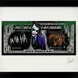 SKYYLOFT Bilder - JOKER GOTHAM 2.0 Dollar - Bild mit Museumsglas und Bilderrahme...