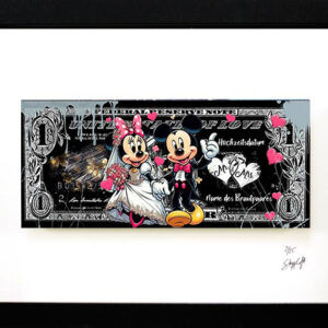 SKYYLOFT Bilder - Love Wedding - Dollar - Bild mit Museumsglas und Bilderrahmen