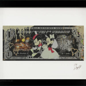 SKYYLOFT - Micky & Minnie - JUST MARRIED - Wedding dollar - Bild mit Museumsglas...