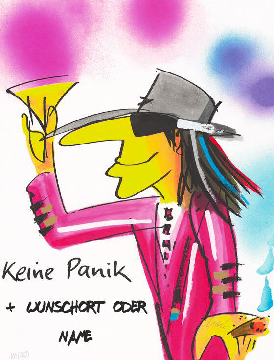 1 Udo Lindenberg KEINE Panik - original mit IHREM WUNSCHORT ODER -NAMEN beschrif...